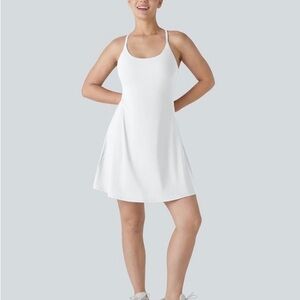 HALARA White athletic dress with shorts